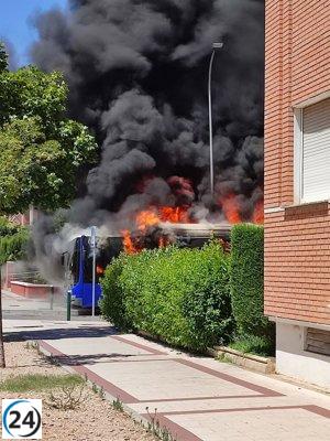 Incendio en autobús urbano de Valladolid.