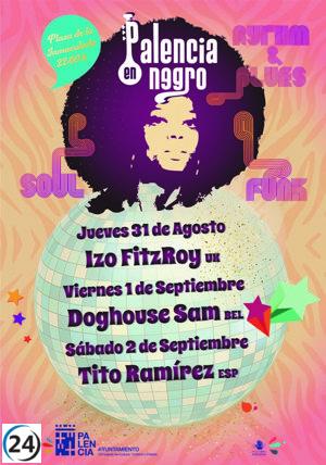 Exitoso concierto de Tito Ramírez, Izo FistRoy y Dighouse Sam & His Magnatones en el festival 'Palencia en negro'.