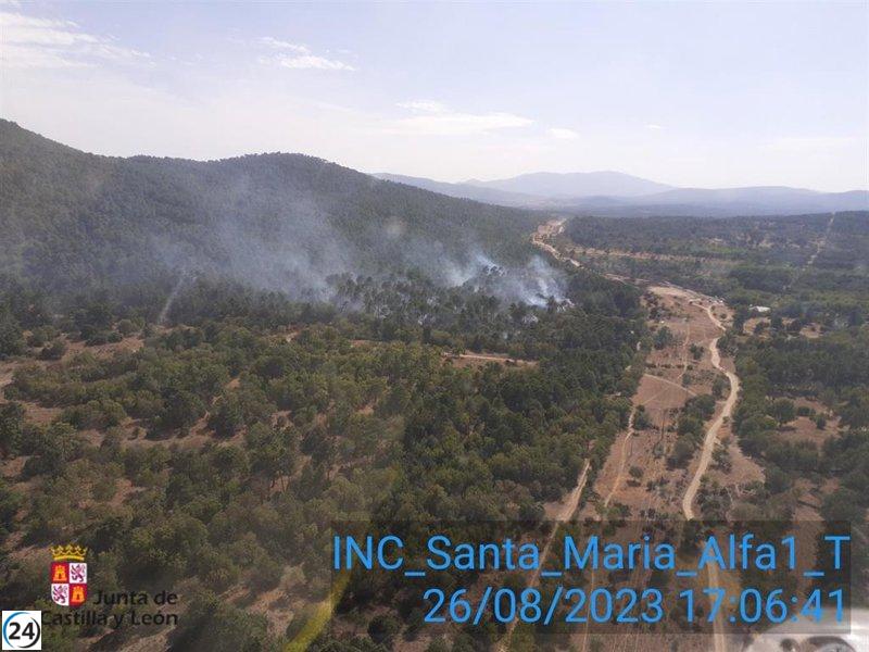 Fuego en Santa María del Tiétar (Ávila) controlado eficientemente por Infocal