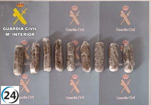 Detienen a mujer por intentar pasar nueve bellotas de hachís durante un vis a vis en 'La Moraleja' de Dueñas