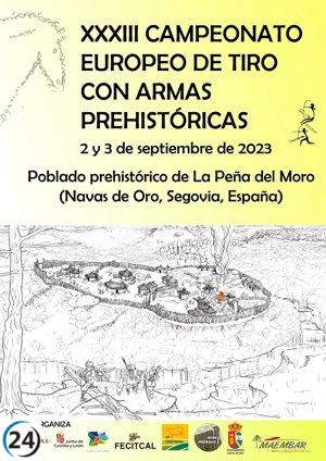 Gran número de participantes en la edición actual del Europeo de Tiro Con Armas Prehistóricas de Navas de Oro, Segovia.