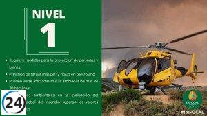 Incendio de nivel 1 en Nava del Barco (Ávila) podría afectar más de 30 hectáreas de árboles.