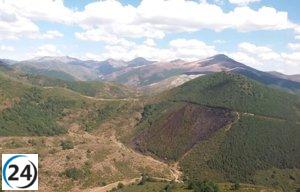 Incendio controlado en Villafrea de la Reina, León.