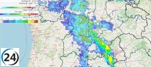 Lluvias intensas se extienden hacia el oeste de CyL e impactan en Ávila, Segovia, Valladolid y Zamora