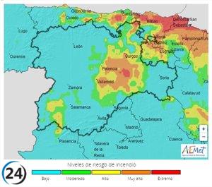 Alto riesgo de incendios en el sur de Burgos el sábado