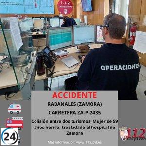 Accidente en Rabanales: Mujer de 59 años herida tras colisión entre dos vehículos