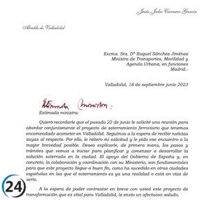 Carnero insiste en sostener una reunión con Raquel Sánchez para 