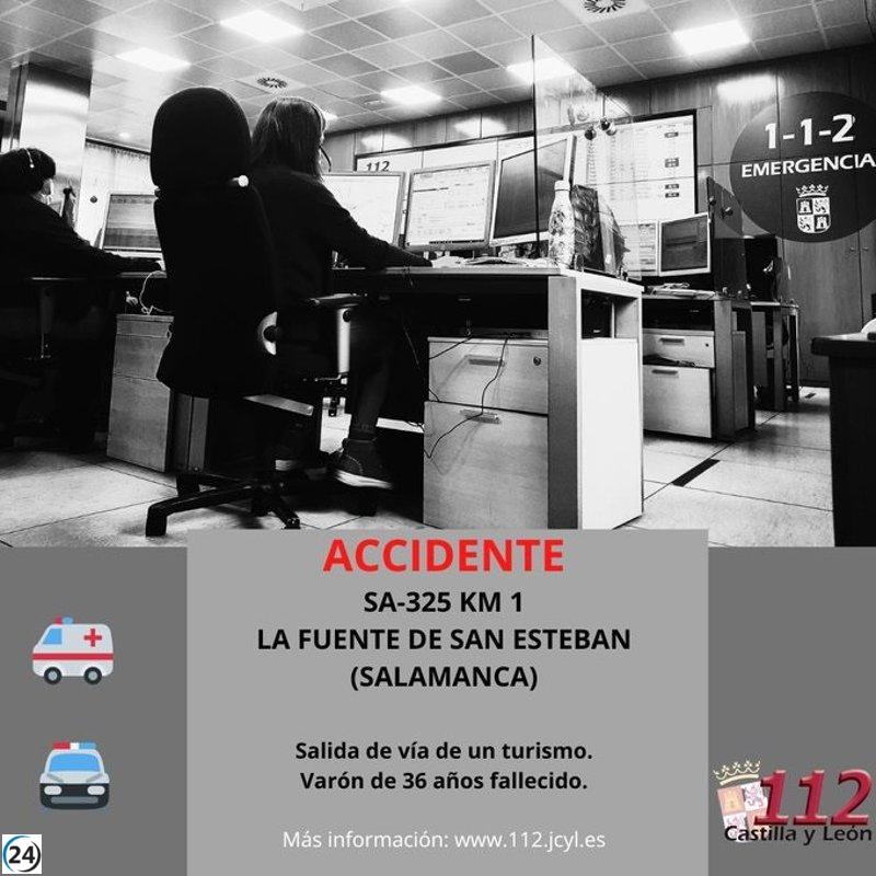 Trágico accidente en La Fuente de San Esteban: Un hombre pierde la vida en la SA-325