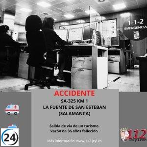 Trágico accidente en La Fuente de San Esteban: Un hombre pierde la vida en la SA-325