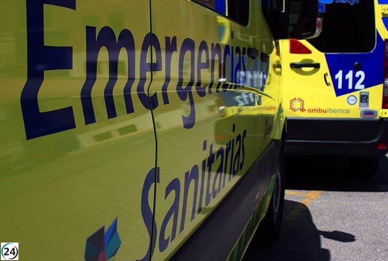 Accidente en Soria deja dos heridos tras impactar contra obstáculos en la carretera