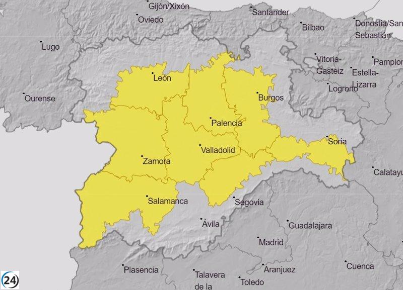 Previsiones meteorológicas comunican alerta amarilla por niebla en provincias de Cyl, excepto Ávila.